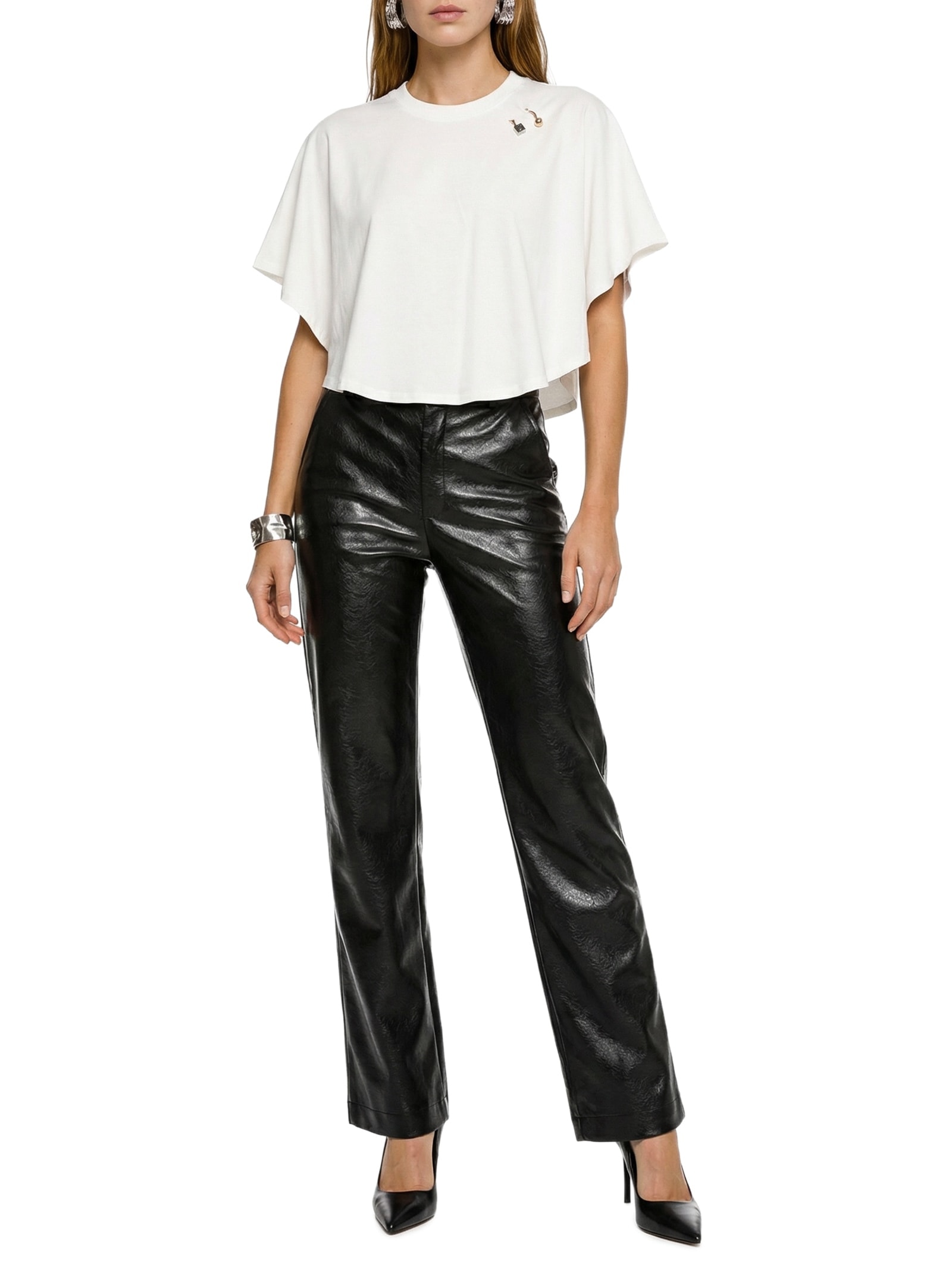 Camiseta Feminina Cropped Manga Curta Branco Lança Perfume