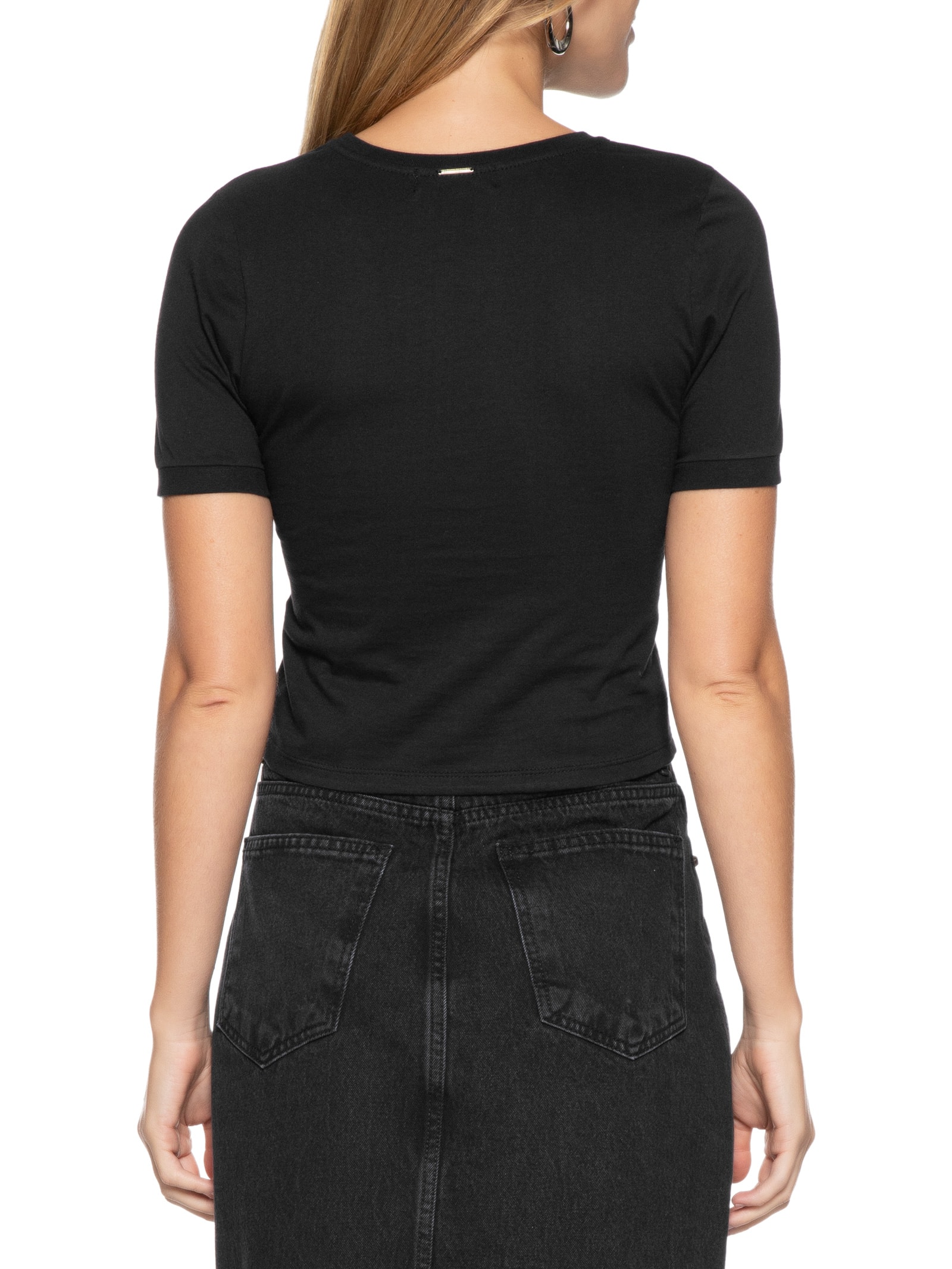 Camiseta Feminina Cropped New York Preto My Favorite Things