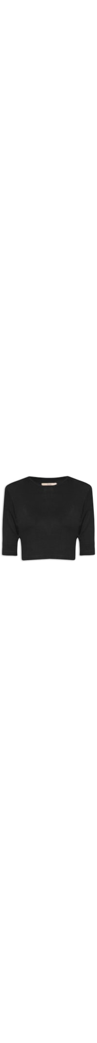 Camiseta Feminina Cropped - Preto