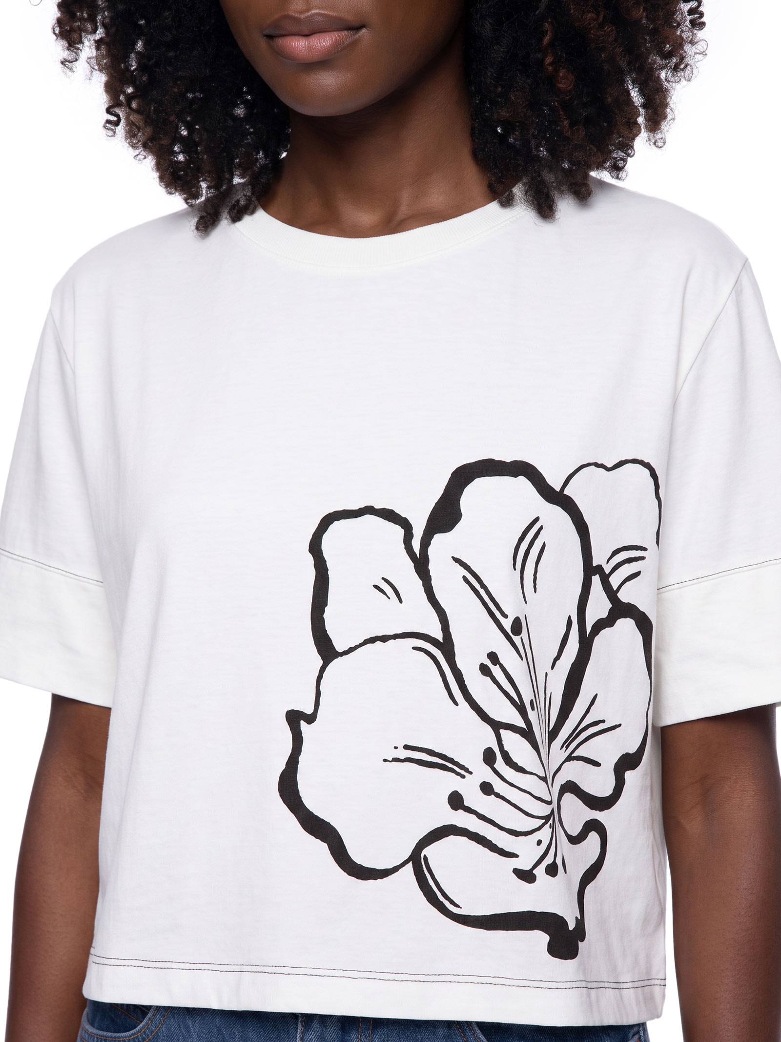 Camiseta Feminina Cropped Rosa Del Caribe Branco Cacay