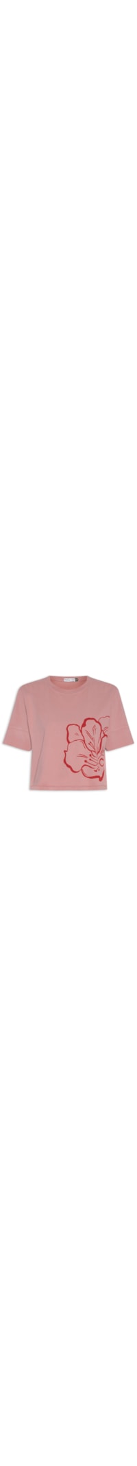 Camiseta Feminina Cropped Rosa Del Caribe - Rosa
