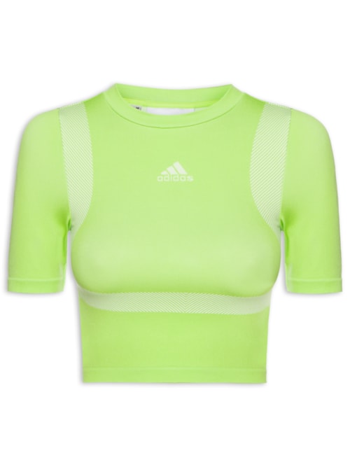 Camiseta Feminina Cropped Seamless – Verde