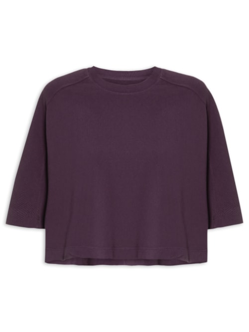 Camiseta Feminina Cropped Texturas – Roxo