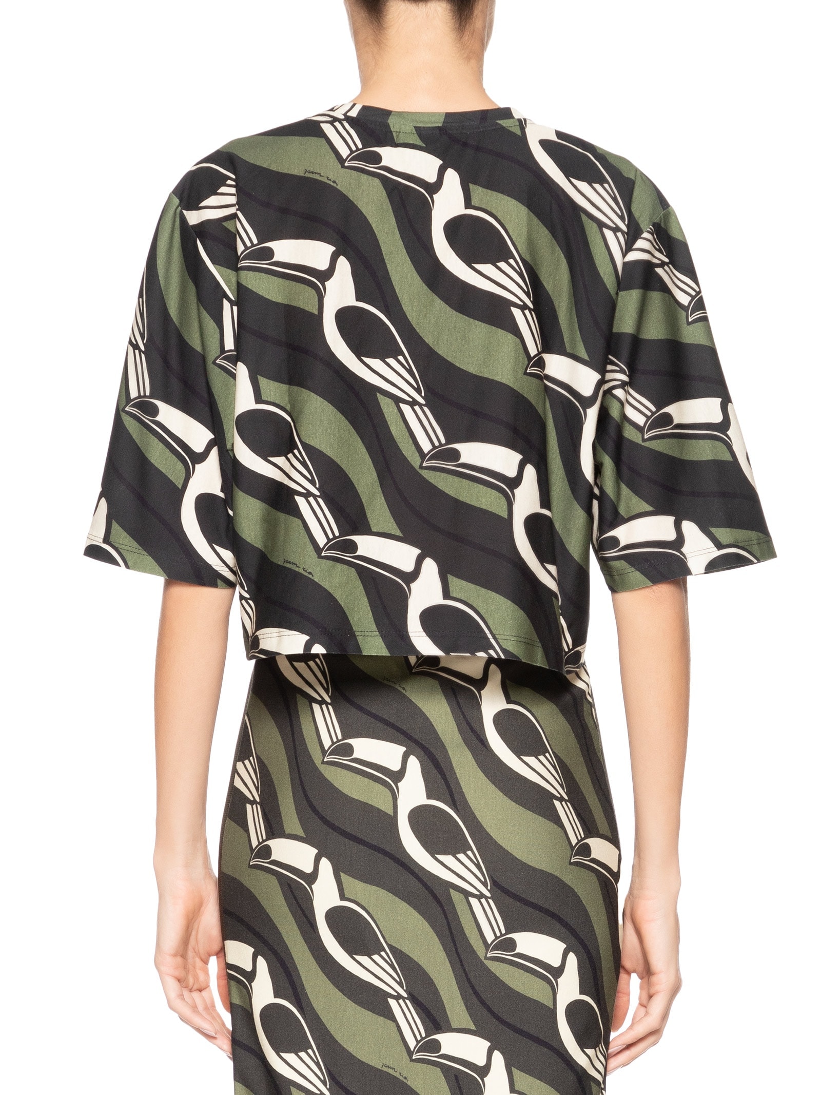 Farm - Camiseta Feminina Cropped Tucano Gráfico - Verde