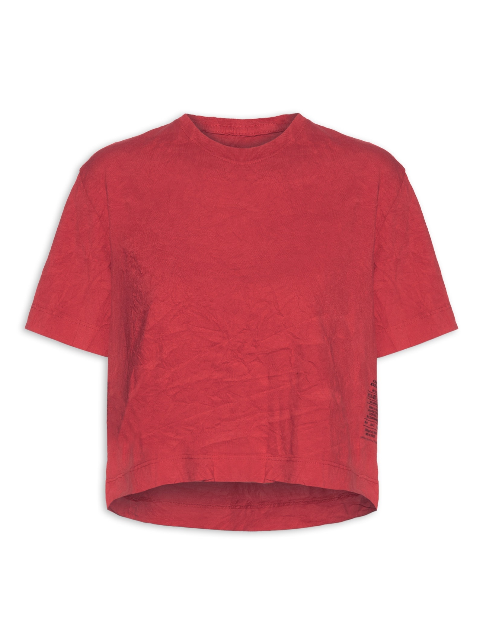 Camiseta Feminina Cropped Wrinkle Vermelho Osklen