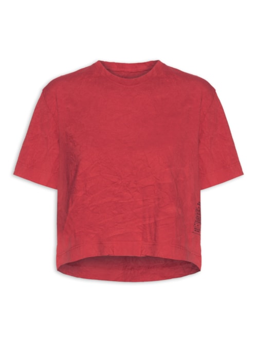 Camiseta Feminina Cropped Wrinkle – Vermelho