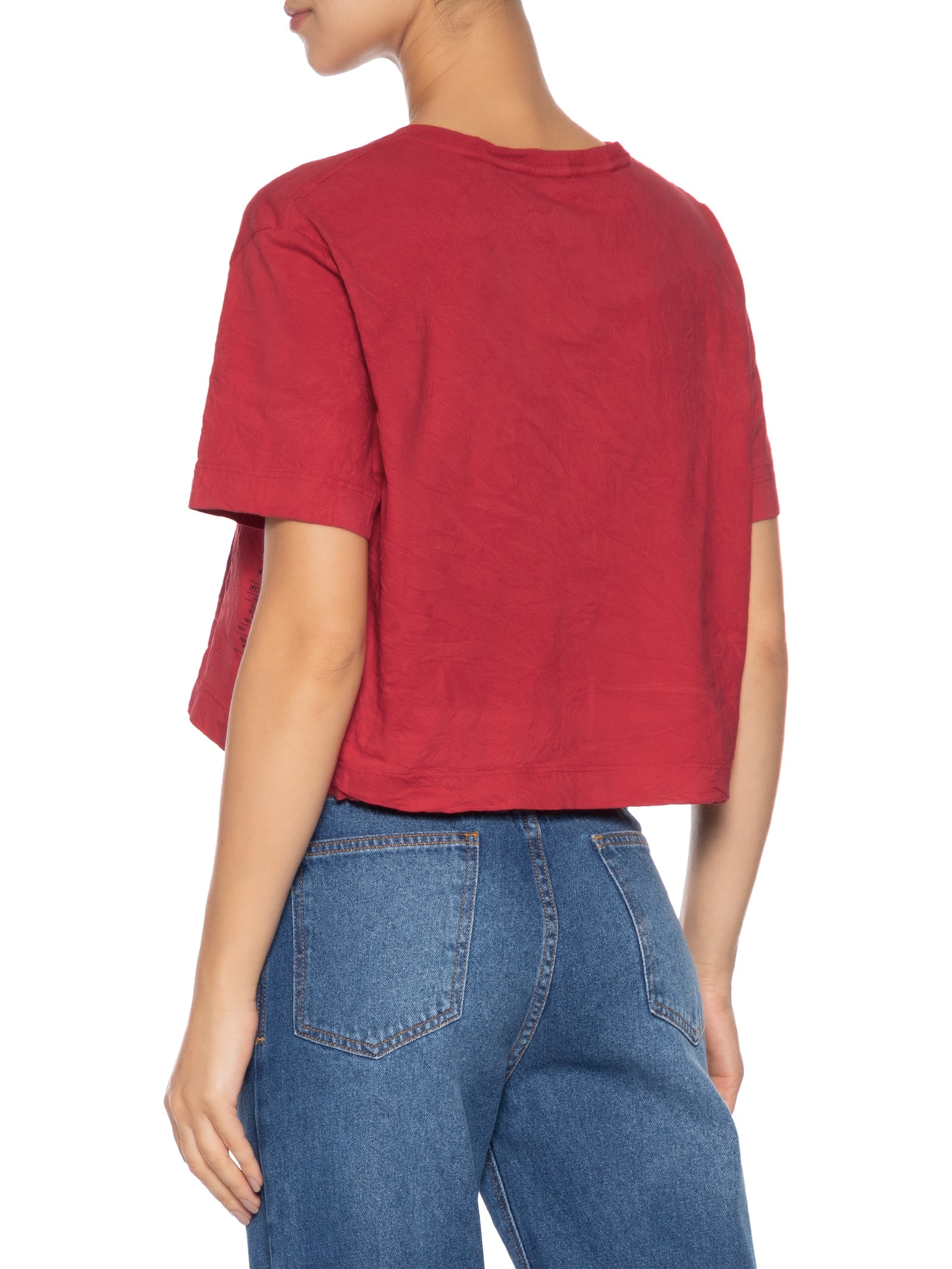 Camiseta Feminina Cropped Wrinkle Vermelho Osklen