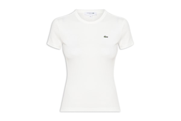 Camiseta Feminina De Algodão Canelada - Branco