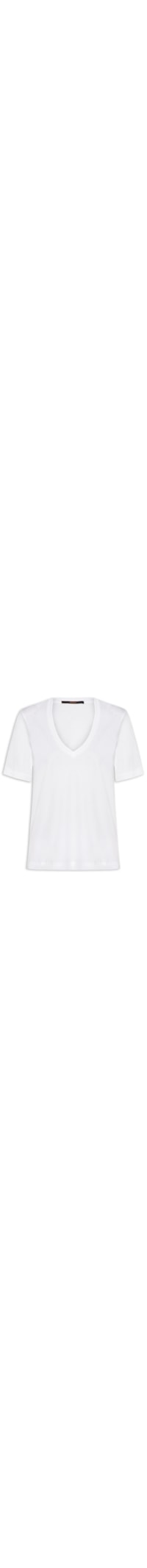 Camiseta Feminina De Algodão Pima Decote V - Branco