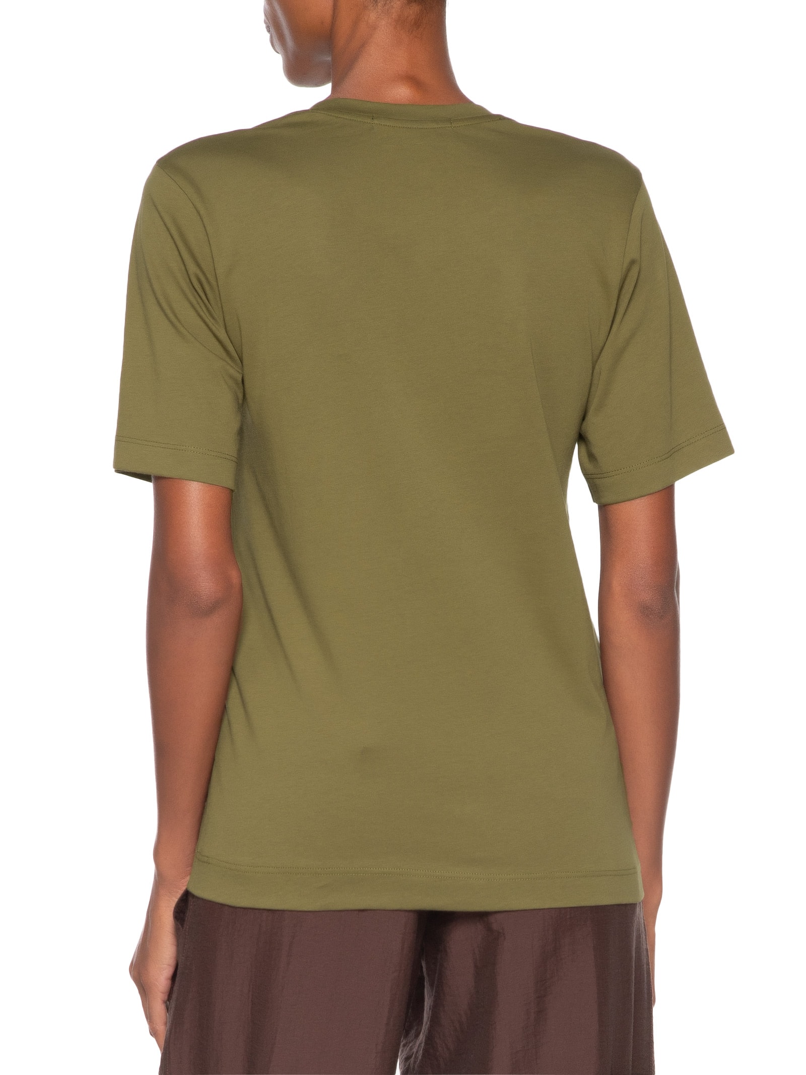 Camiseta Feminina De Algodão Pima Decote V Colors Verde Animale