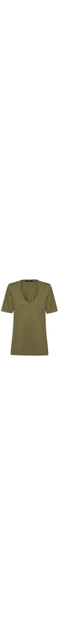 Camiseta Feminina De Algodão Pima Decote V Colors - Verde