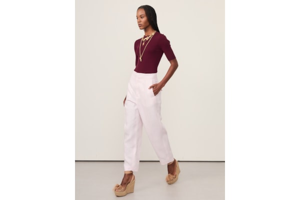 Camiseta Feminina De Tricot Canelado Básica - Roxo