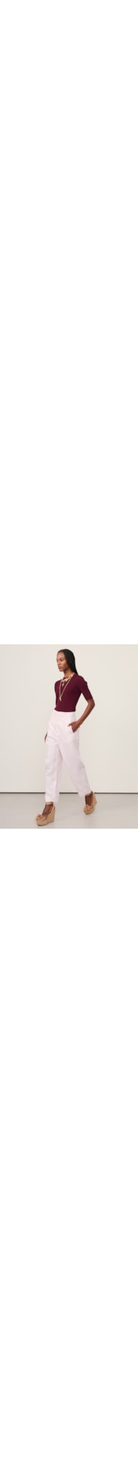 Camiseta Feminina De Tricot Canelado Básica - Roxo