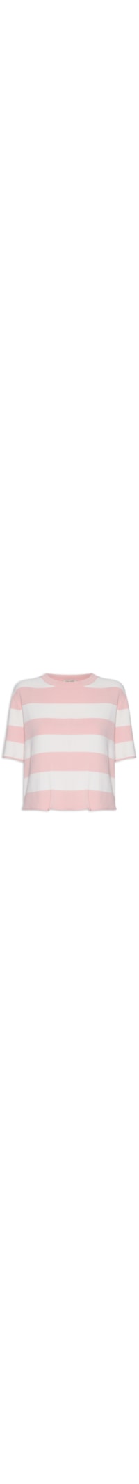 Camiseta Feminina de Tricot Listrada – Rosa