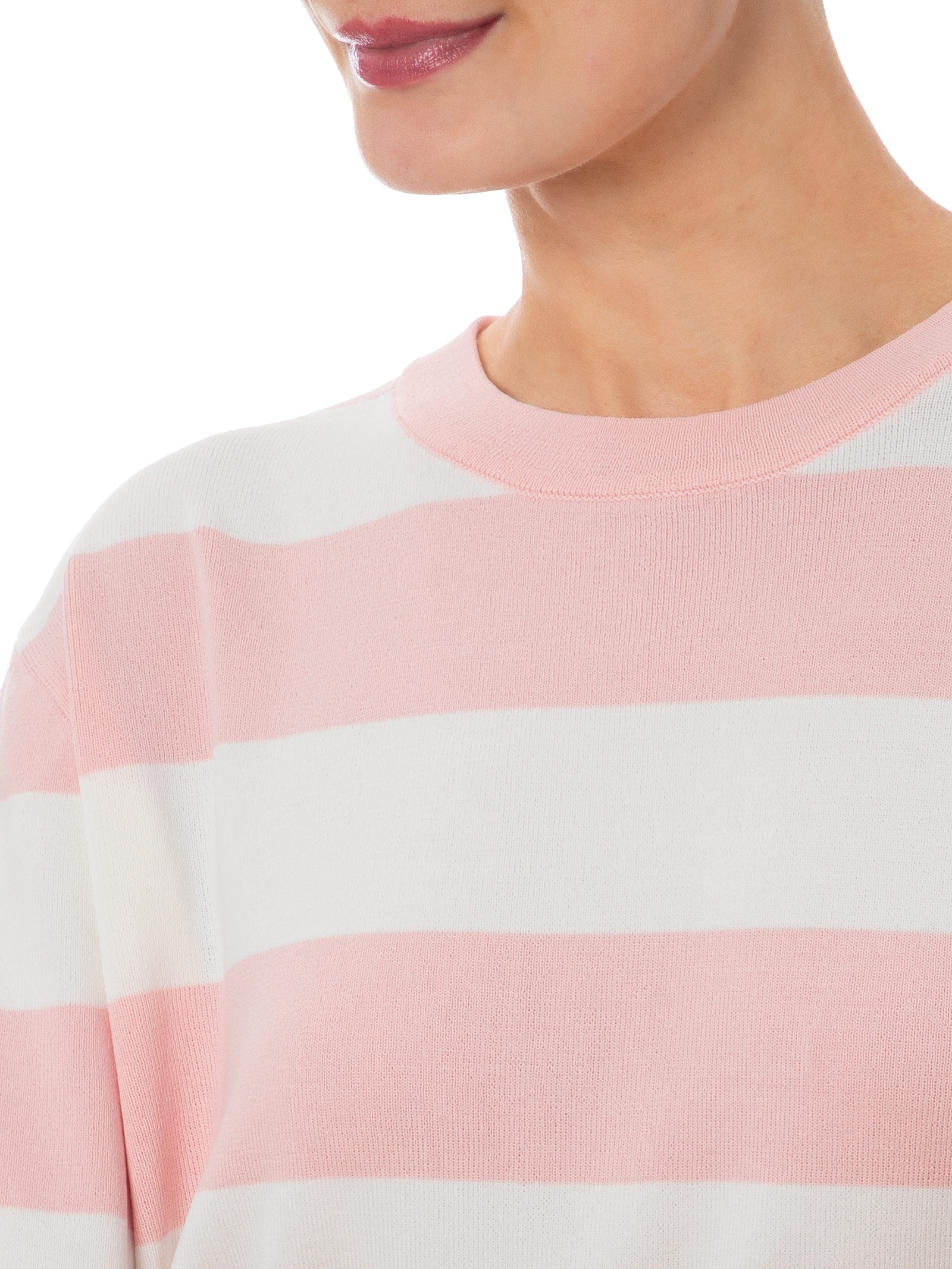 Camiseta Feminina de Tricot Listrada – Rosa Animale Jeans