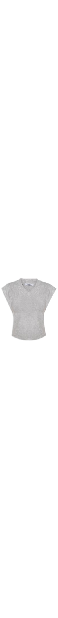 Camiseta Feminina Decote Em V - Cinza