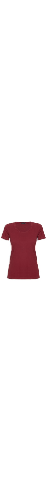 Camiseta Feminina Decote Redondo Básica - Vermelho