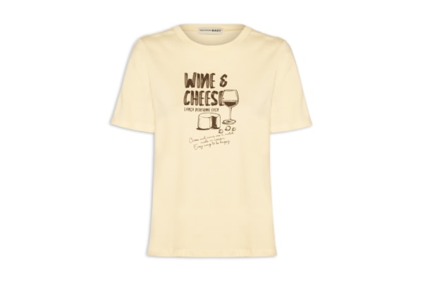 Camiseta Feminina Decote Redondo - Bege