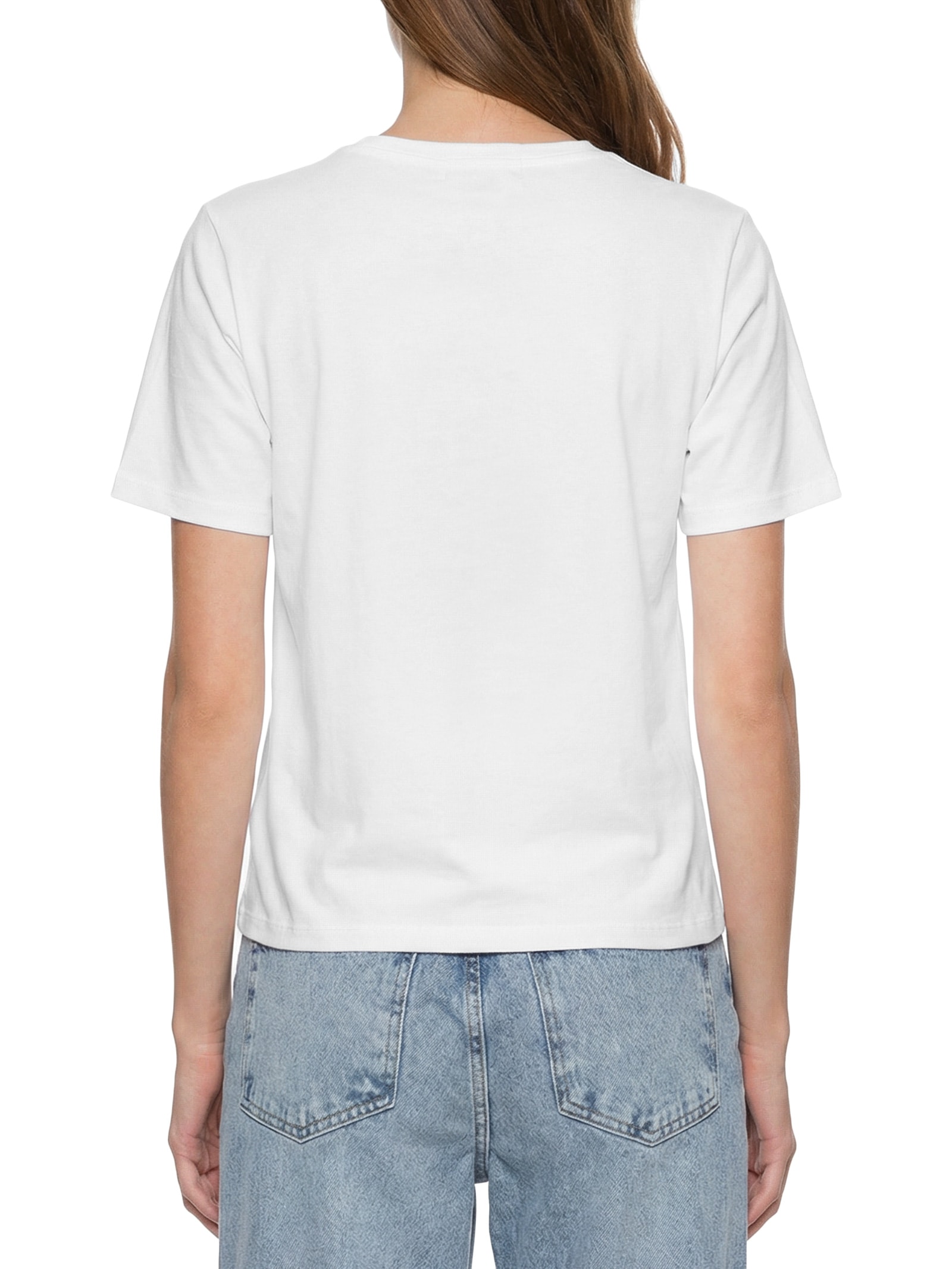 Camiseta Feminina Decote Redondo Branco Lança Perfume