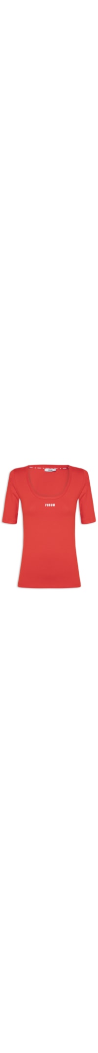 Camiseta Feminina Decote U - Vermelho