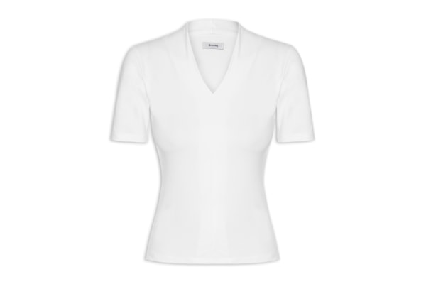Camiseta Feminina Decote V - Branco
