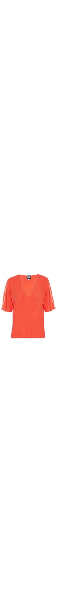 Camiseta Feminina Decote V Comfort - Vermelho