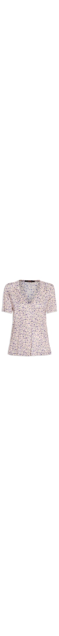 Camiseta Feminina Decote V Manga Curta - Azul