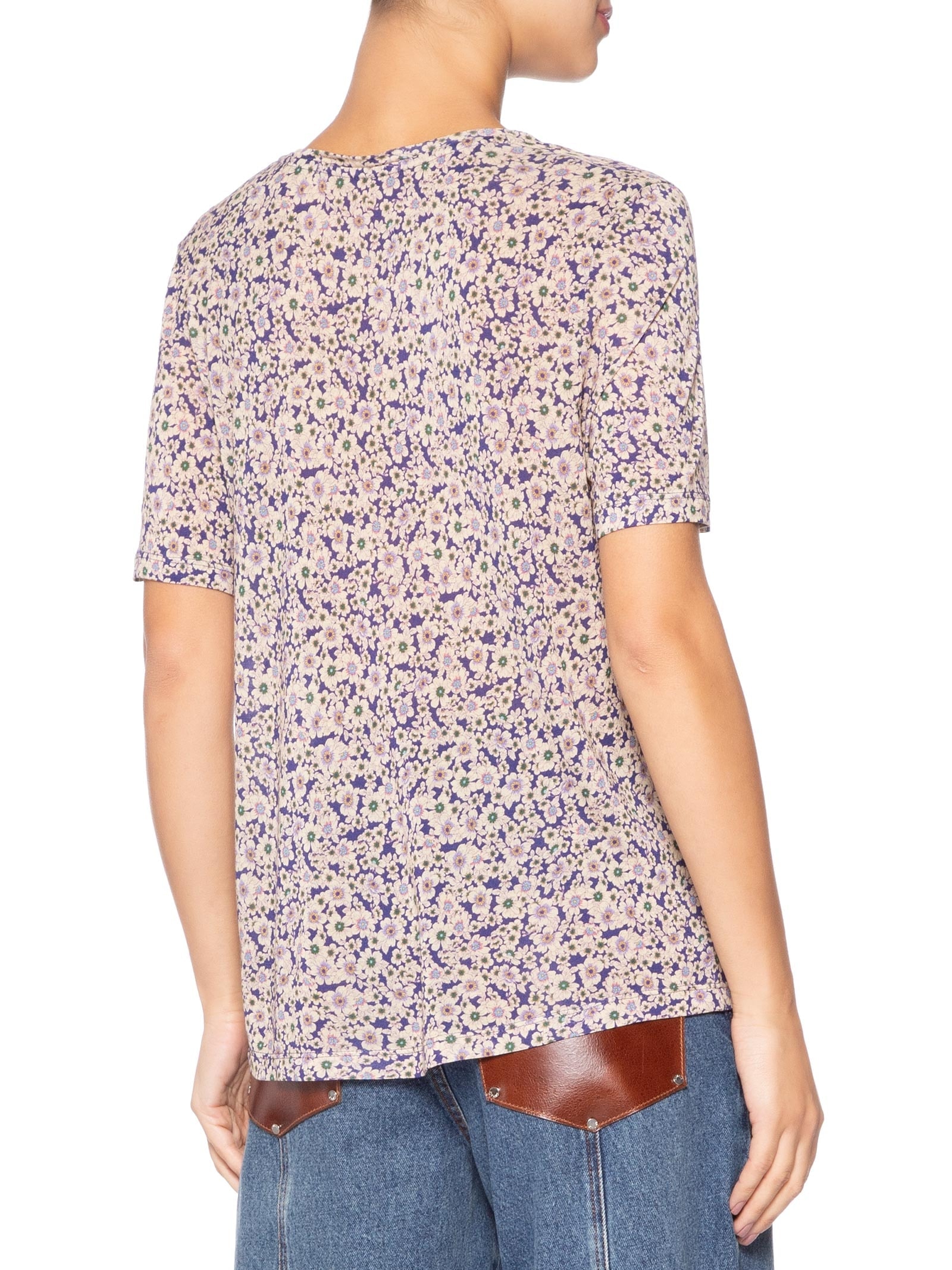 Camiseta Feminina Decote V Manga Curta Azul Animale