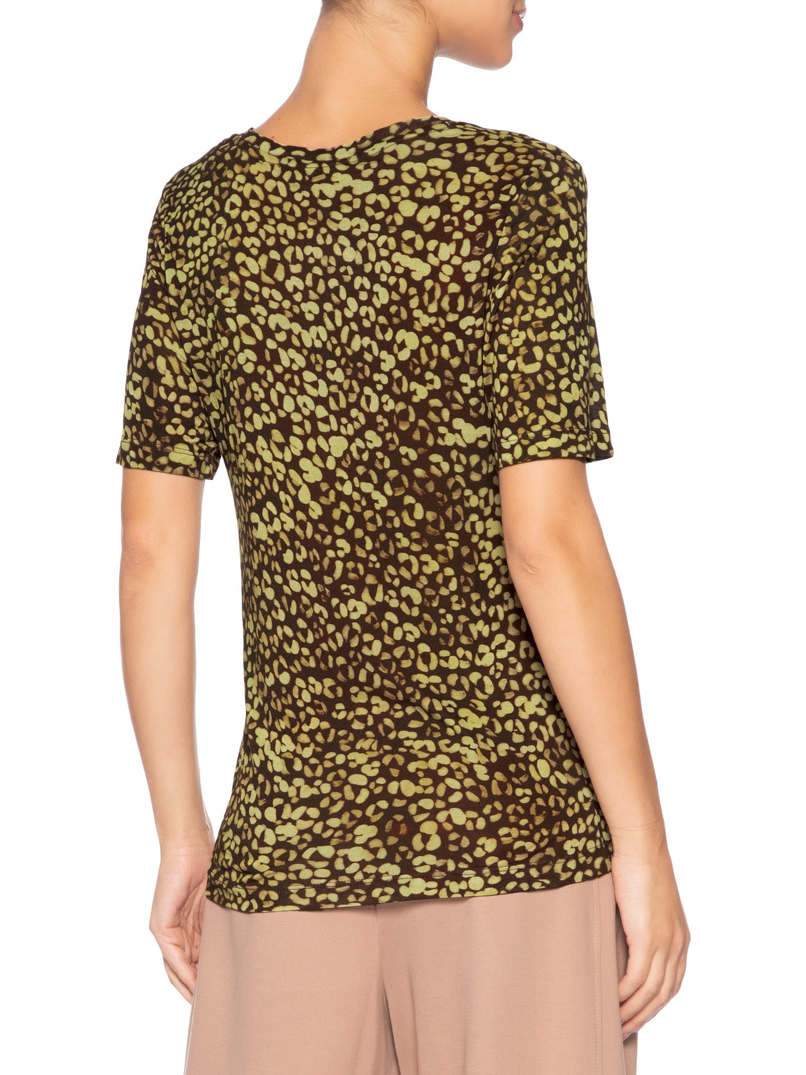 Camiseta Feminina Decote V Manga Curta Croco Tina Verde Animale