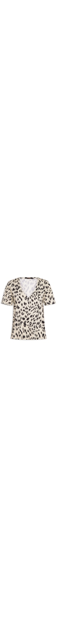 Camiseta Feminina Decote V Onça Abby - Animal Print