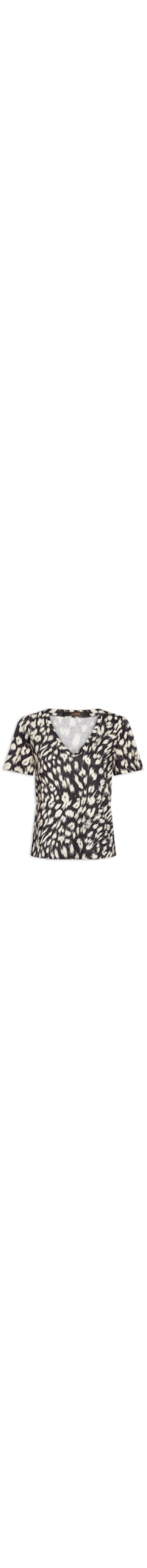 Camiseta Feminina Decote V Onça Abby - Preto
