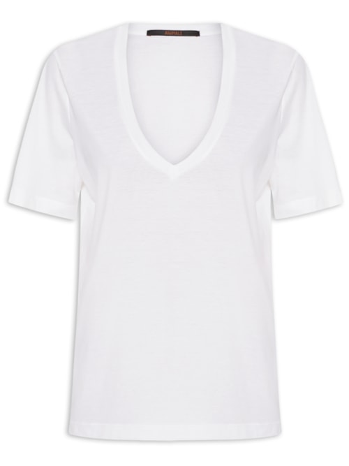 Camiseta Feminina Decote V Pima – Branco