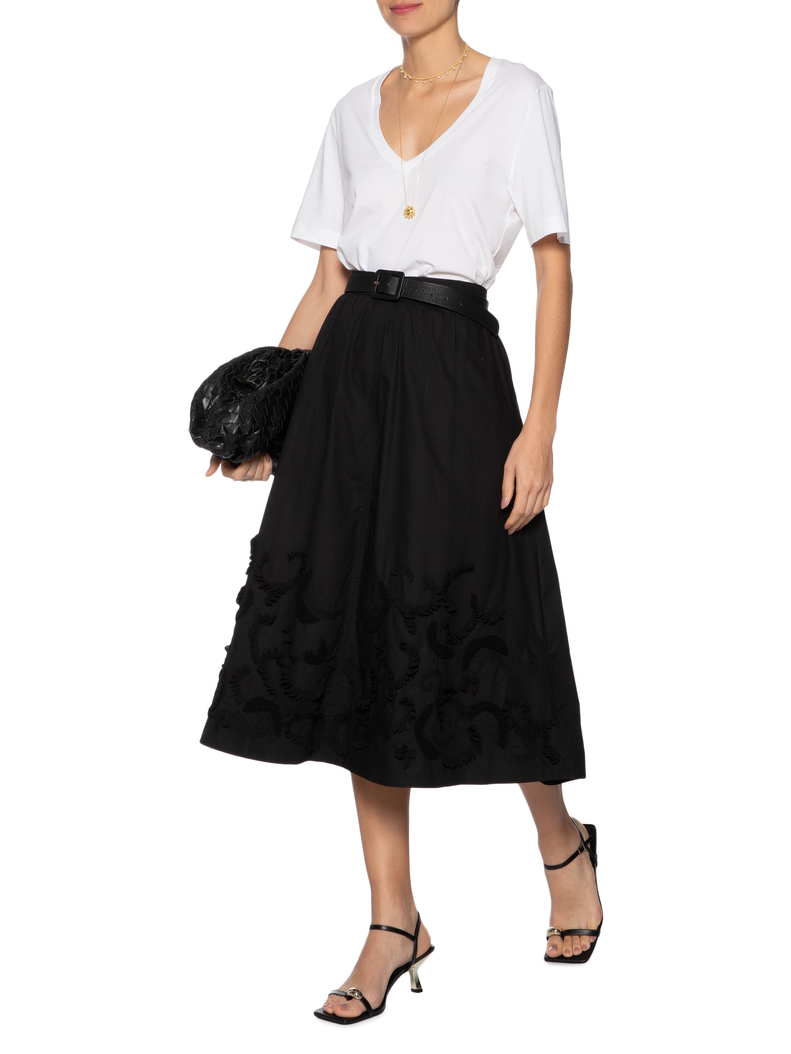 Camiseta Feminina Decote V Pima Branco  Animale