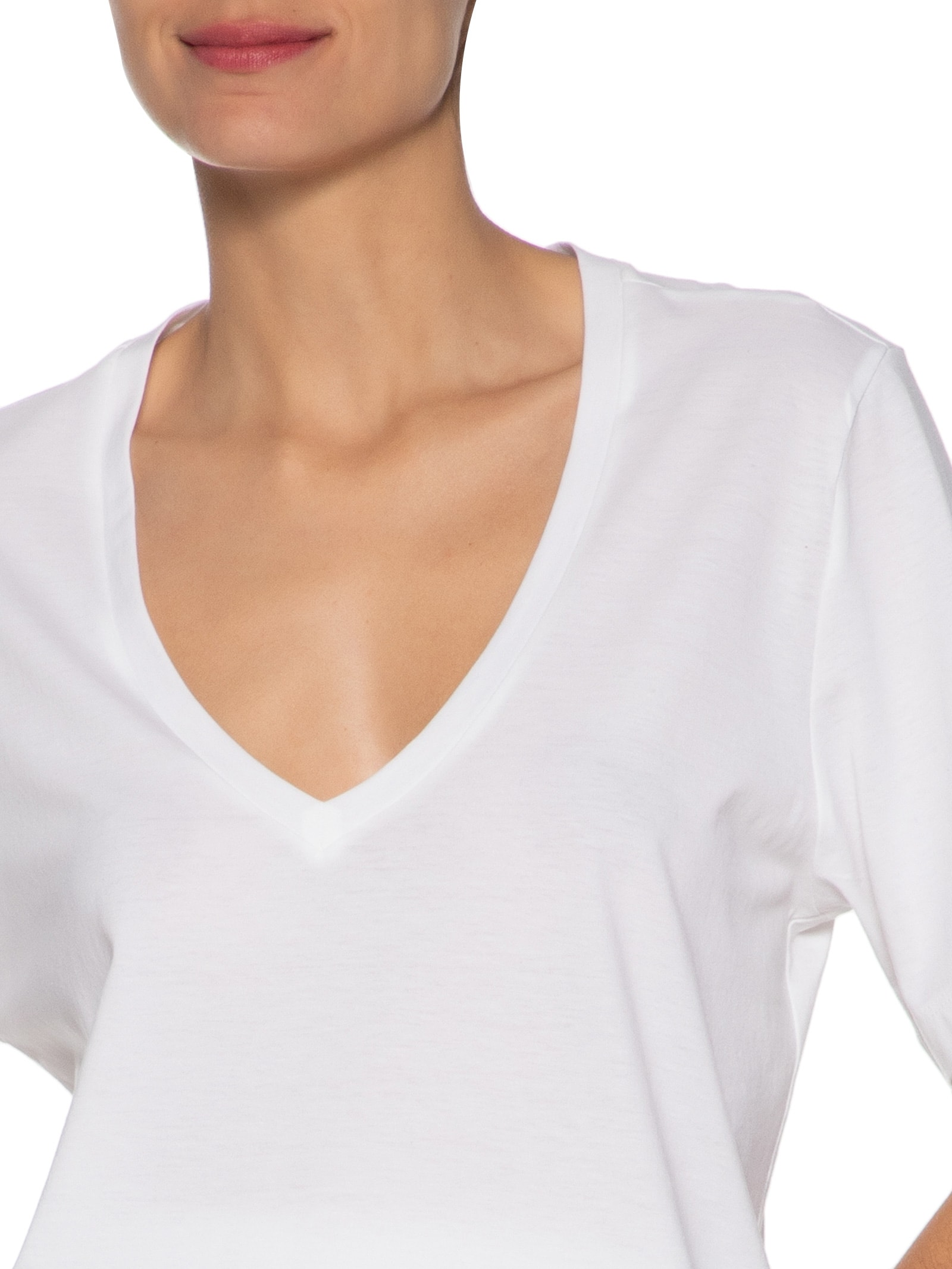 Camiseta Feminina Decote V Pima Branco  Animale