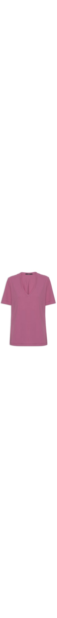 Camiseta Feminina Decote V Pima Color - Rosa