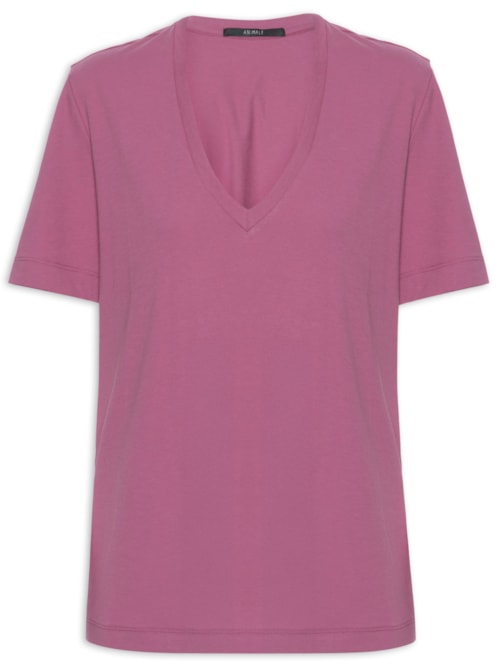 Camiseta Feminina Decote V Pima Color – Rosa