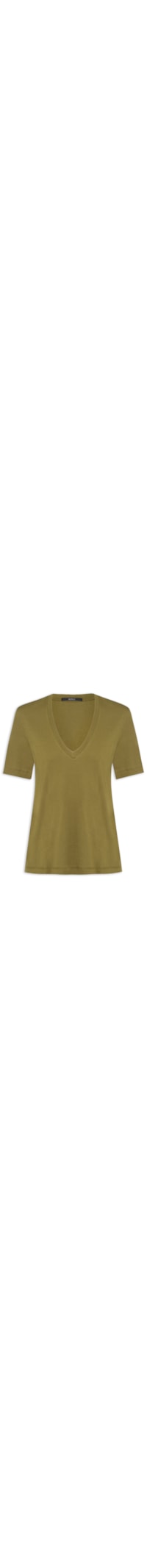 Camiseta Feminina Decote V Pima Color - Verde