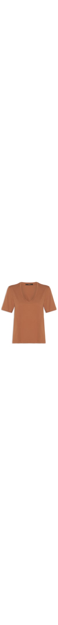 Camiseta Feminina Decote V Pima - Marrom