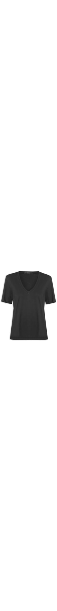 Camiseta Feminina Decote V Pima - Preto