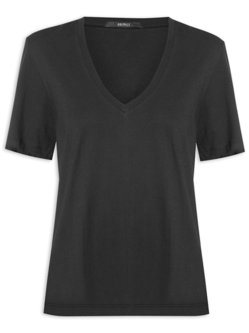 Camiseta Feminina Decote V Pima – Preto