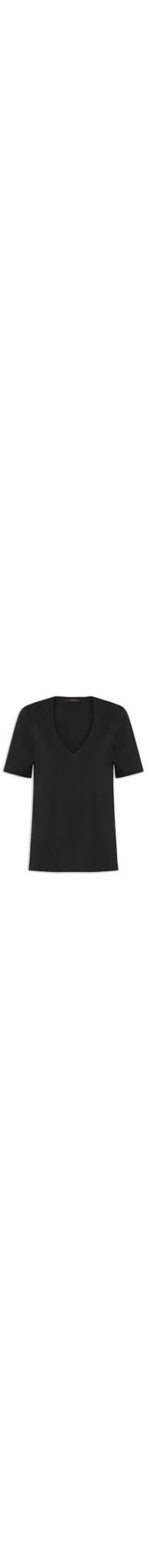 Camiseta Feminina Decote V Pima - Preto
