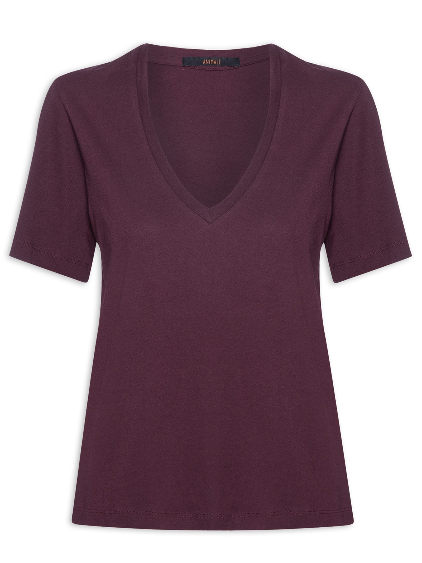 Camiseta Feminina Decote V Pima Roxo Animale