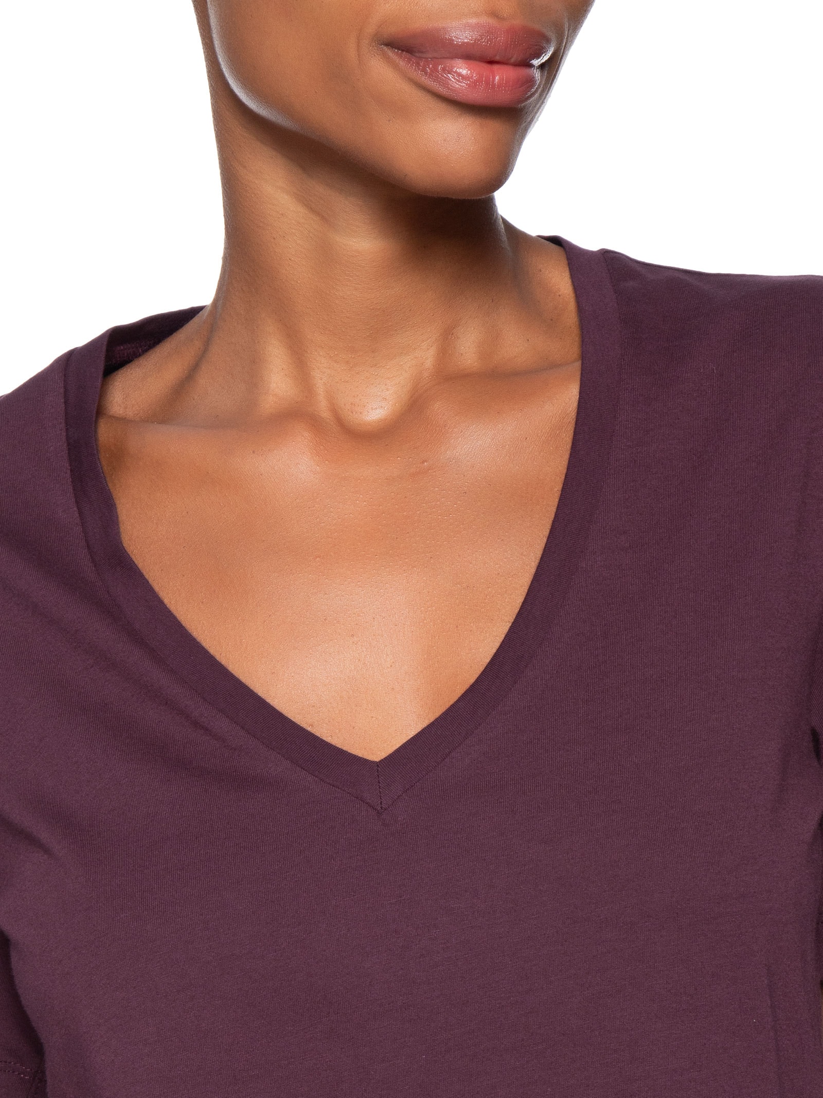 Camiseta Feminina Decote V Pima Roxo Animale