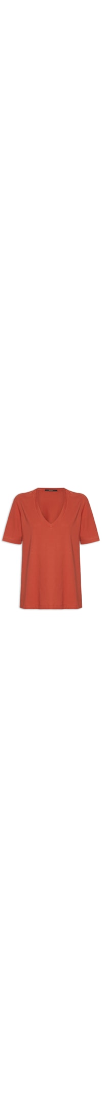 Camiseta Feminina Decote V Pima - Vermelho