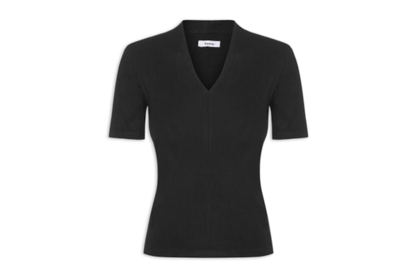 Camiseta Feminina Decote V - Preto