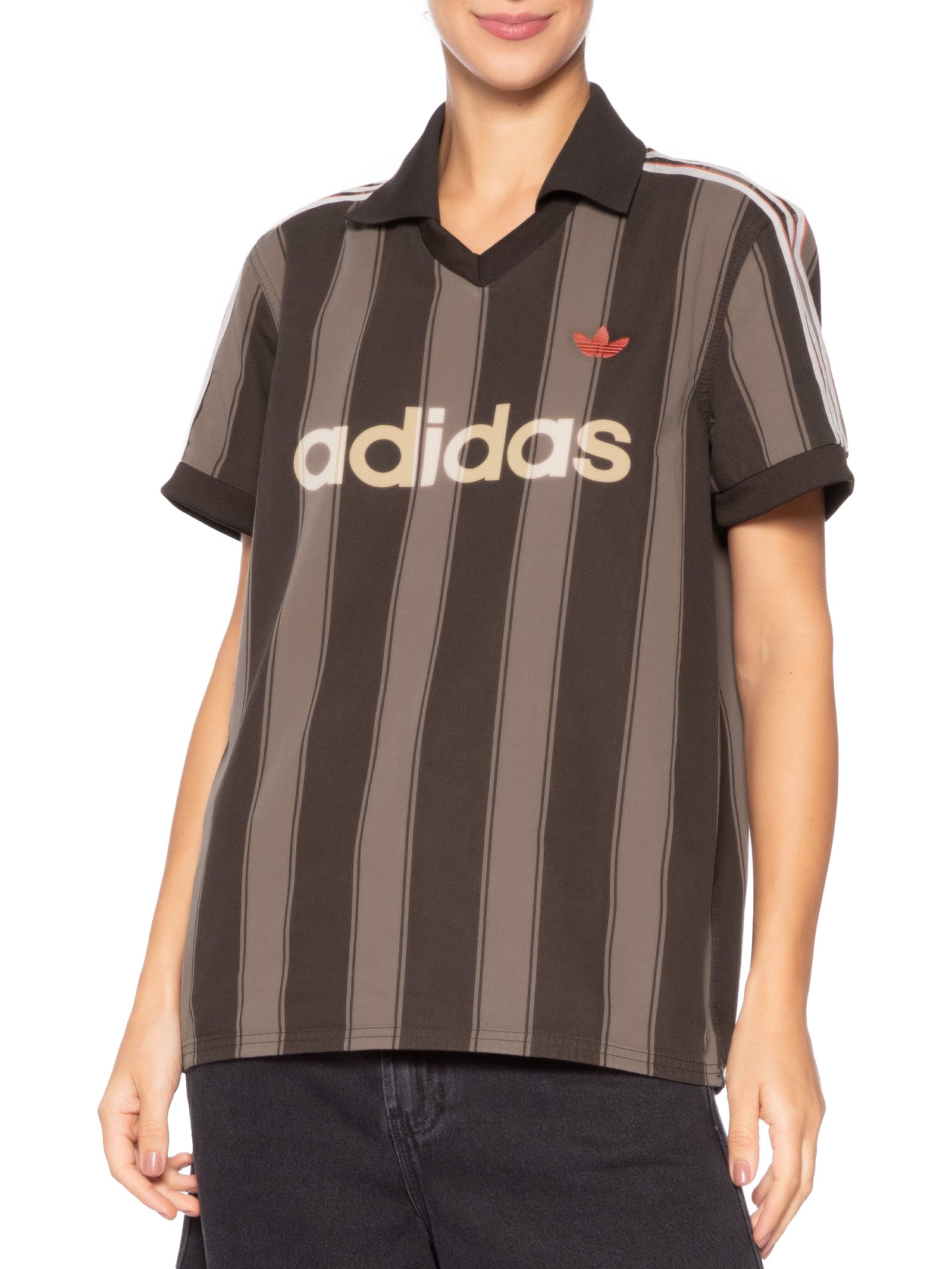 Camiseta Feminina Denim Jersey Marrom Adidas Originals