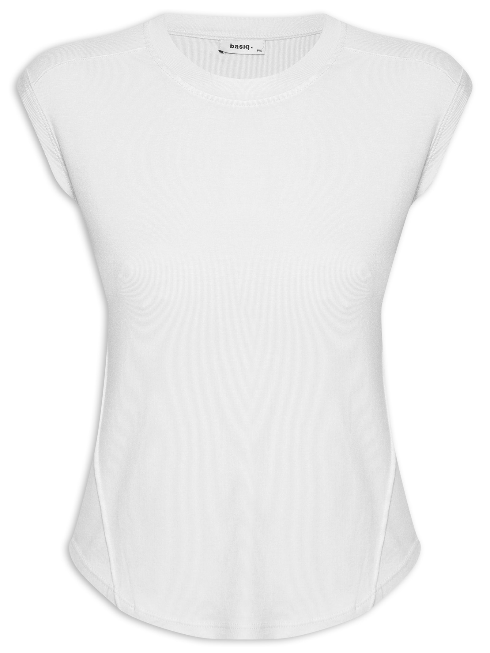 Camiseta Feminina Detalhe Nervuras Branco Basiq