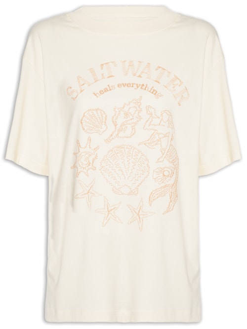Camiseta Feminina Double Salt Water – Bege
