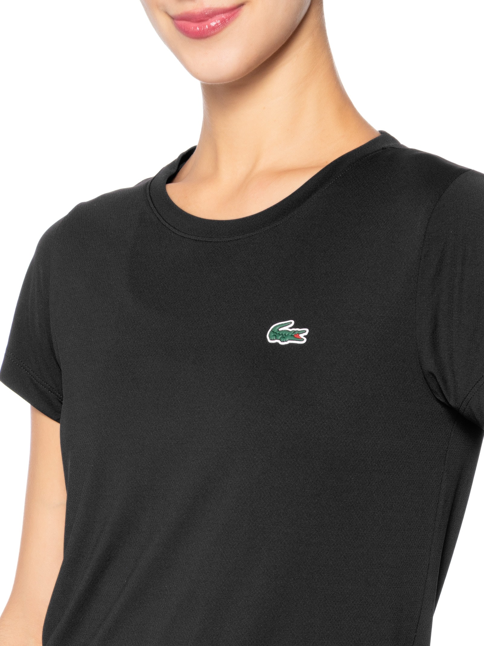 Camiseta Feminina em Jersey Core Essentials Sport Preto Lacoste