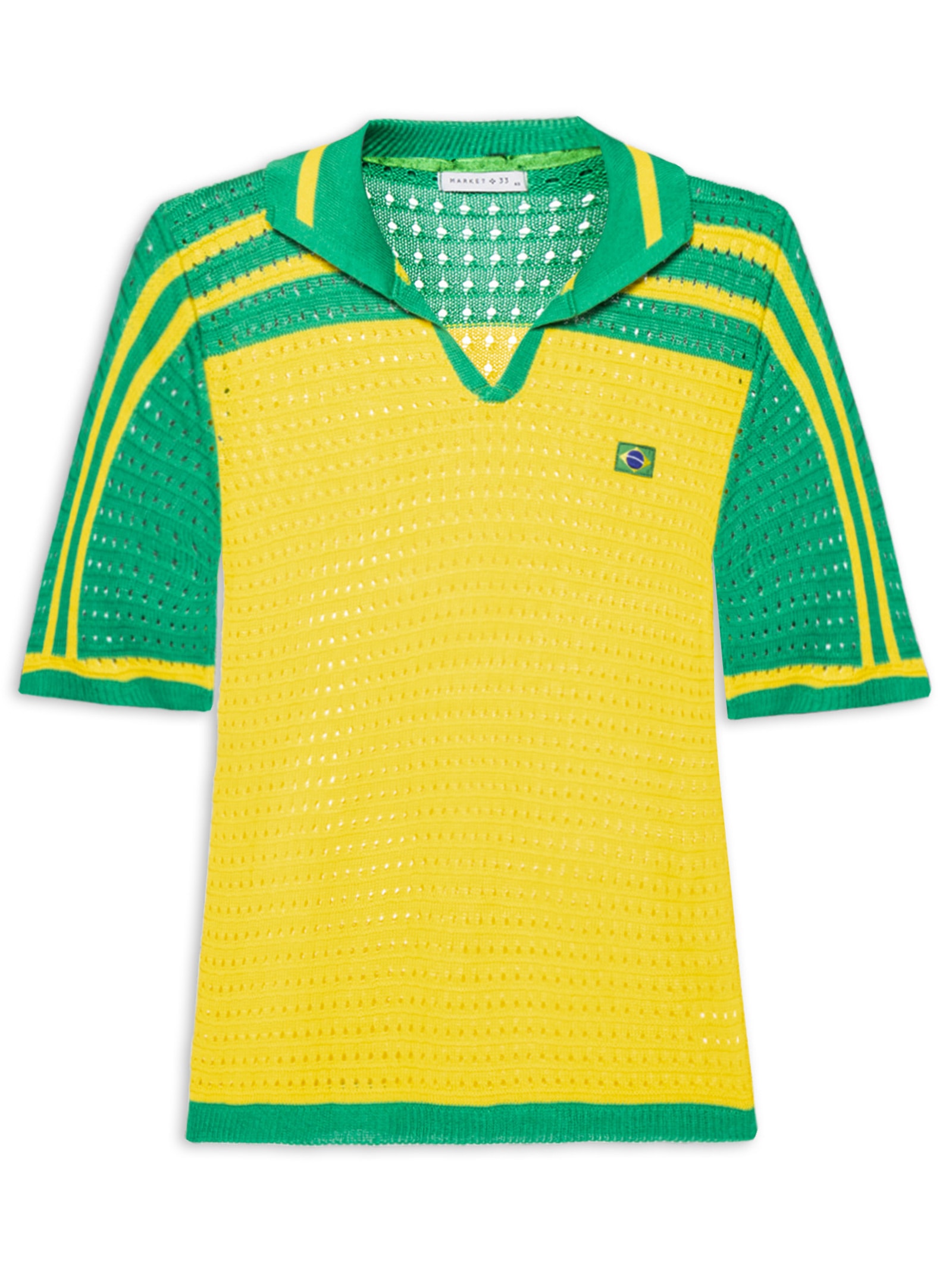 Camiseta Feminina em Tricot Copa Brasil Amarelo Market 33